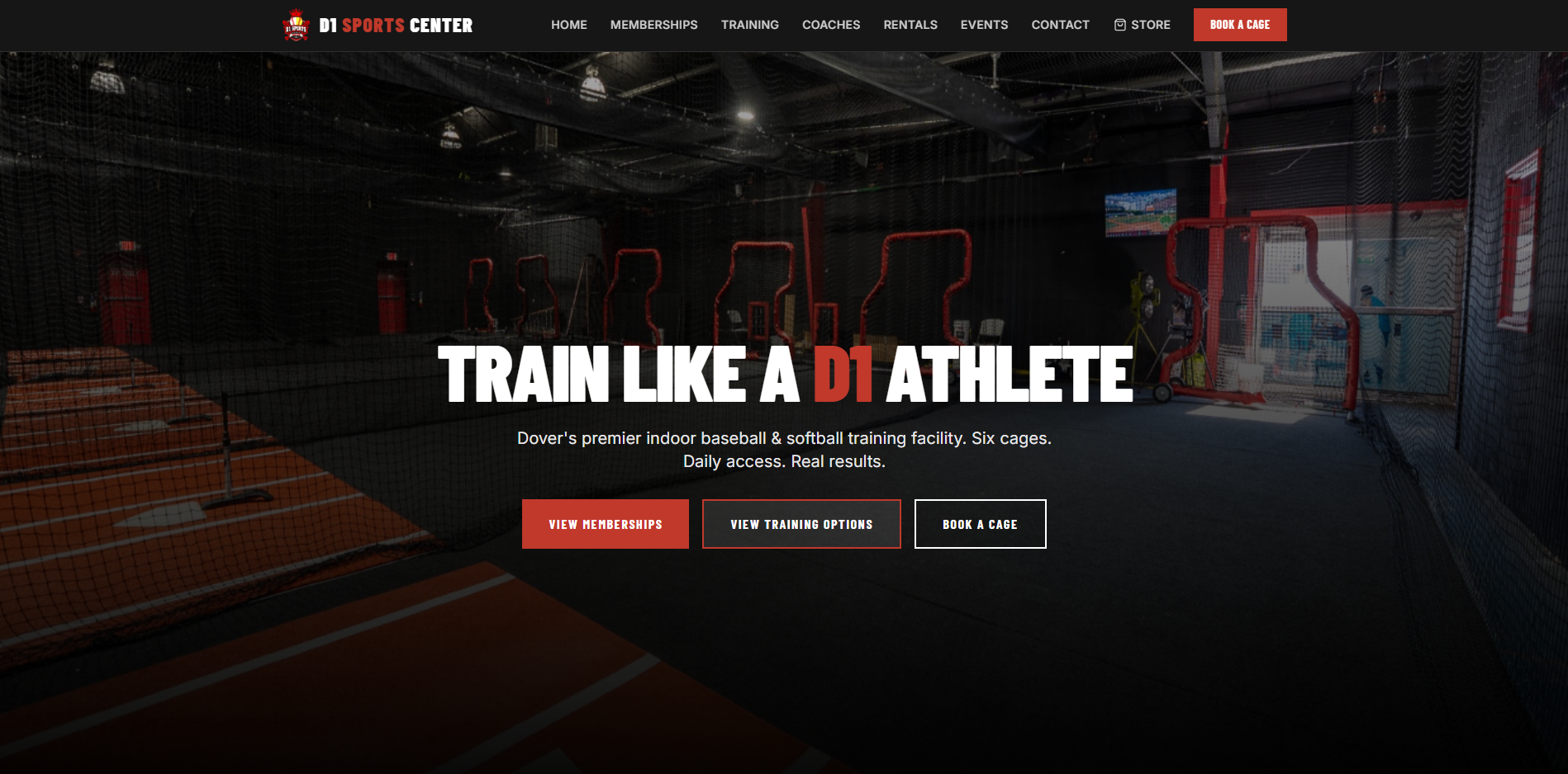 D1 Sports Center website homepage